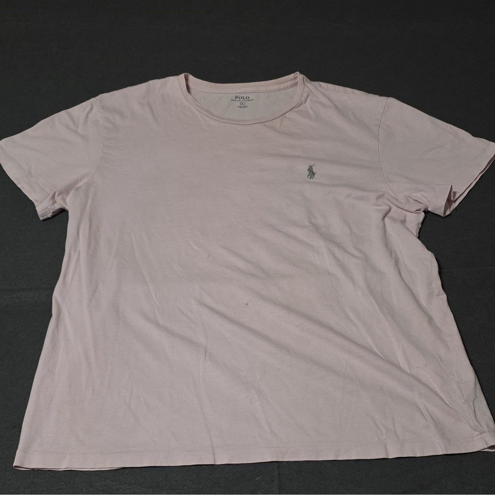 Polo Ralph Lauren Men's Pink Logo Short Sleeve Crew Neck T-Shirt Size L